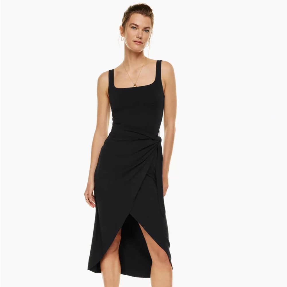 Aritzia Wilfred SATURN MIDI DRESS in black size large